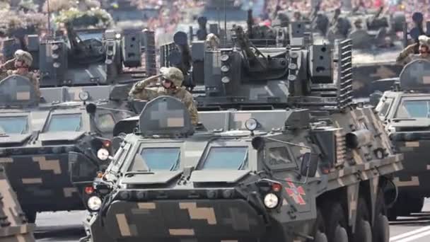 Kyiv Ukraine Αυγούστου 2021 Ουκρανικό Πεζικό Πολεμικό Όχημα Btr Bucephalus — Αρχείο Βίντεο