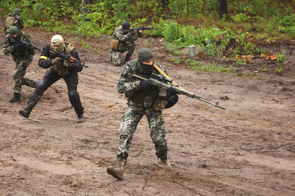 Bucha Ukraine July 2022 Fighters Bucha Territorial Defense Tactical Exercises — 图库照片