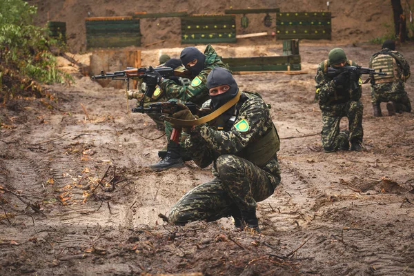 Bucha Ukraine July 2022 Fighters Bucha Territorial Defense Tactical Exercises — Fotografia de Stock