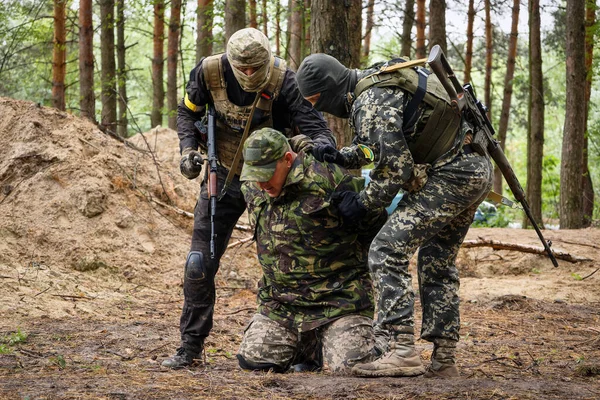 Bucha Ukraine July 2022 Fighters Bucha Territorial Defense Tactical Exercises — 스톡 사진