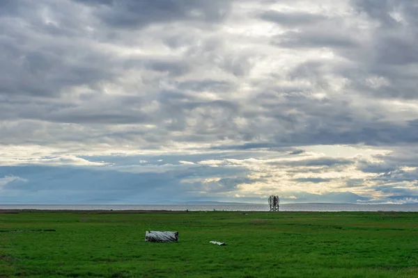 Zone Naturelle Des Bancs Esturgeons Ciel Couchant Avec Nuages — Photo