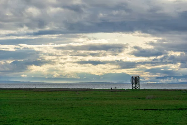 Sturgeon Banks Natural Area Sunset Sky Med Skyer – stockfoto