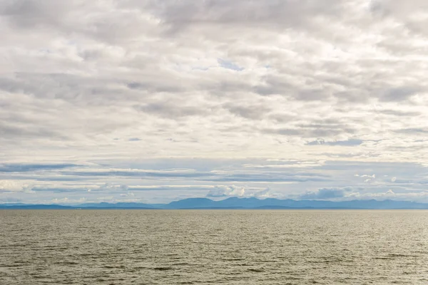 View Strait Georgia Iona Beach Regional Park Azure Water Cloudy — Stock Photo, Image