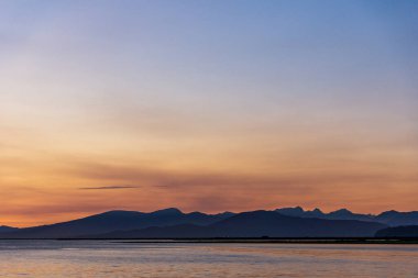 floodplain of the river Fraser summer time at dusk.