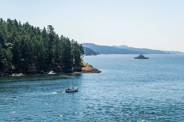 Vancouver Canada June 2021 Selat Georgia Dengan Pantai Pulau Pulau — Stok Foto