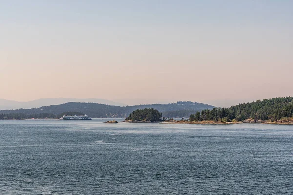 Vancouver Canada June 2021 Selat Georgia Dengan Pantai Pulau Pulau — Stok Foto