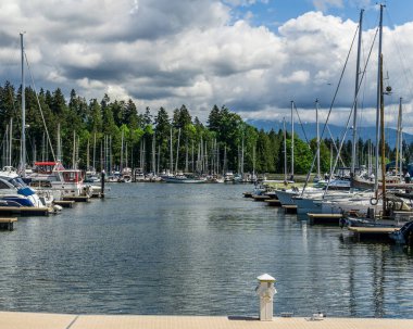 VANCOUVER, Kanada - 15 Mayıs 2020: Harbour Green Park Kanada
