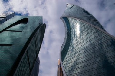 Moskova, Rusya - 10 Temmuz 2017: Moskova şehrinin gökdelenleri