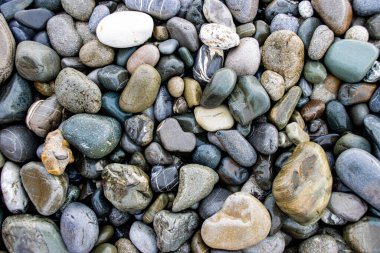 Soyut çakıl taşı arka planı. Karadeniz sahilinde çakıl taşı dokusu