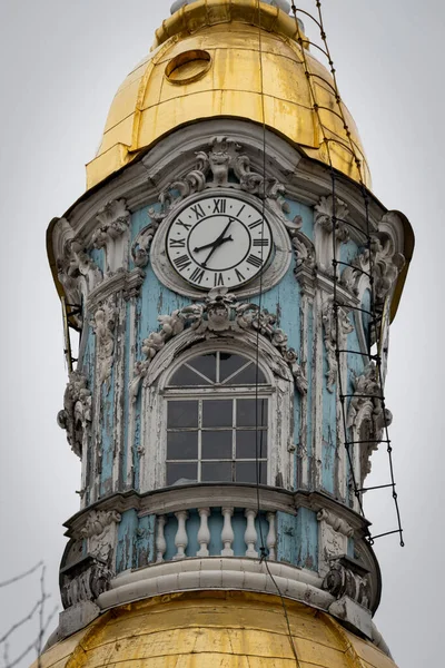 圣尼古拉斯海军大教堂钟楼采用巴洛克风格 俄罗斯圣彼得堡 — 图库照片