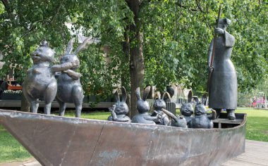 Moskova, Rusya - 5 Temmuz 2017: Moskova 'daki Muzeon Sanat Parkı' nda 