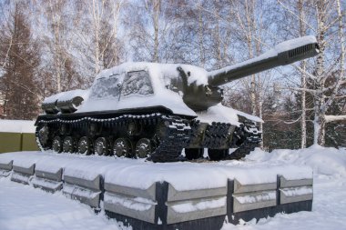 Novosibirsk, Rusya - 10 Ocak 2017: Sovyet tankı