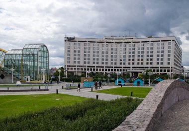 Moskova, Rusya - 10 Temmuz 2017: Radisson Slavyanskaya Hotel