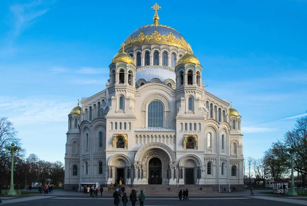 2018 Petersburg Russia 2018 Orthodox Naval Cathedral Nicholas Kronshtadt Built — 스톡 사진