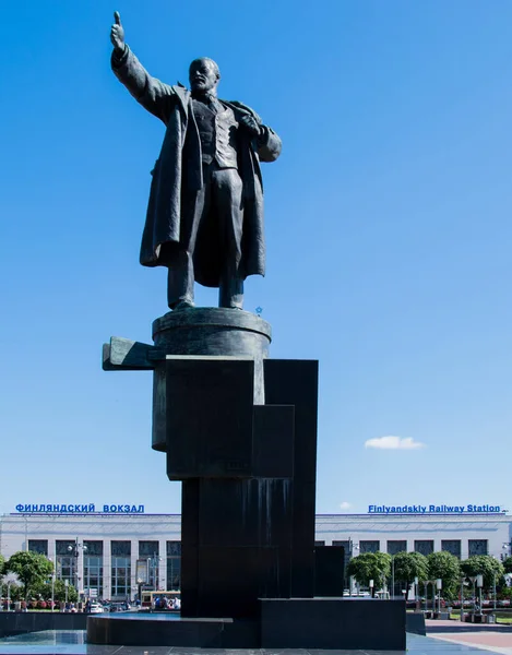 São Petersburgo Rússia Junho 2016 Uma Estátua Vladimir Lenin Estação — Fotografia de Stock