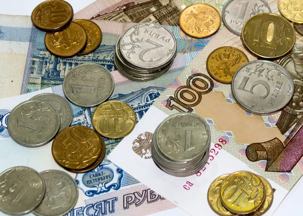 Rus Rublesi sikke ve banknot arka plan