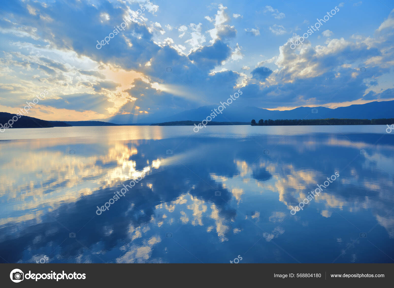 Beautiful Nature Background Amazing Colorful Clouds Water Reflections Magic  Artistic Stock Photo by © 568804180