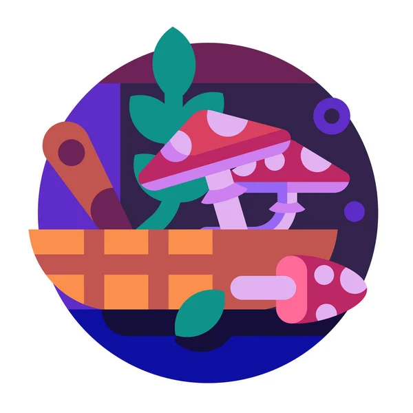 Magic Potion with Fly Agaric Mushroom Icon — Stock Vector