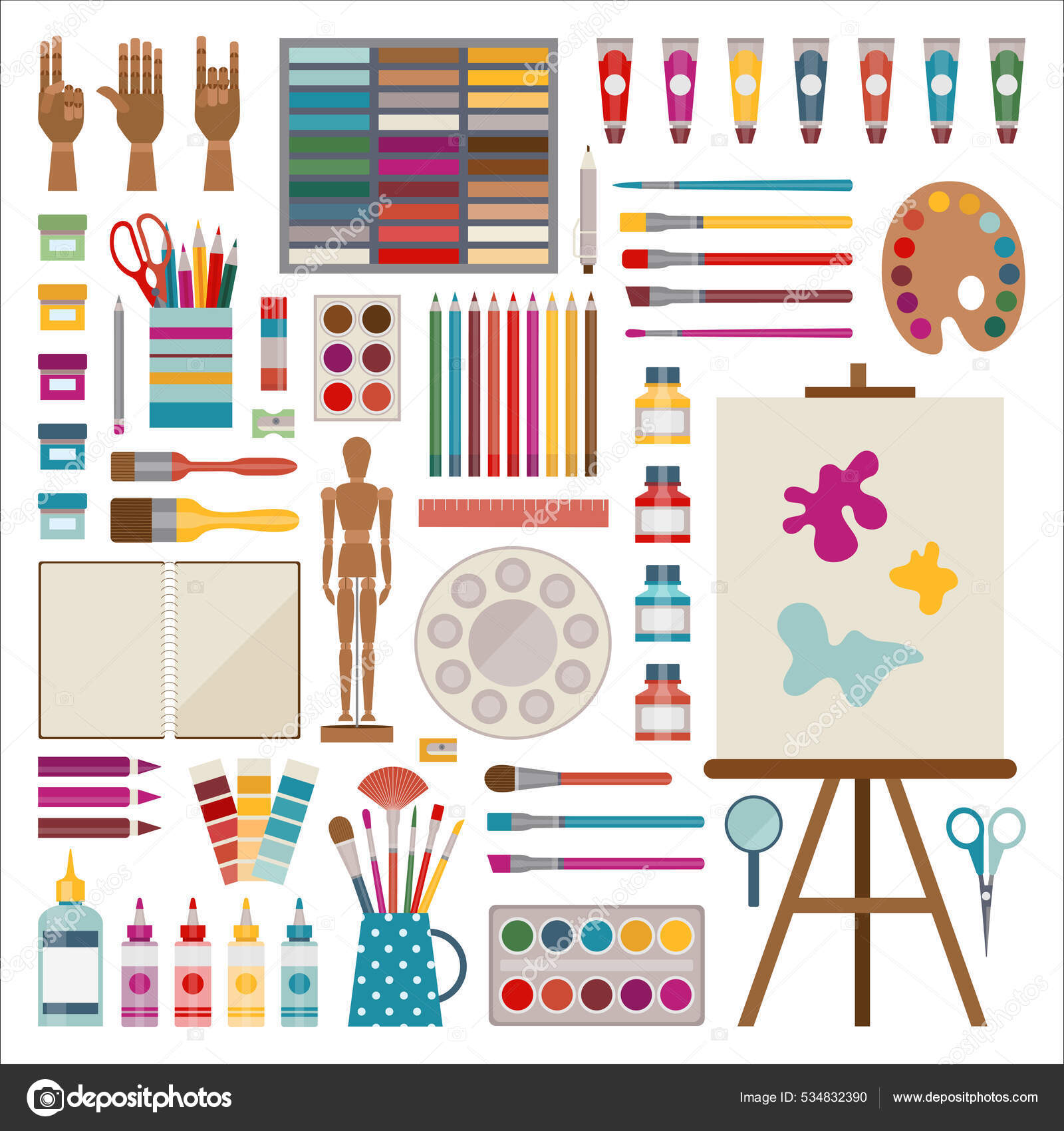 Painting materials and tools for artists Vector Image