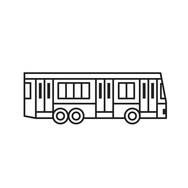 Icono del autobús público de la ciudad en el arte de línea — Vector de stock