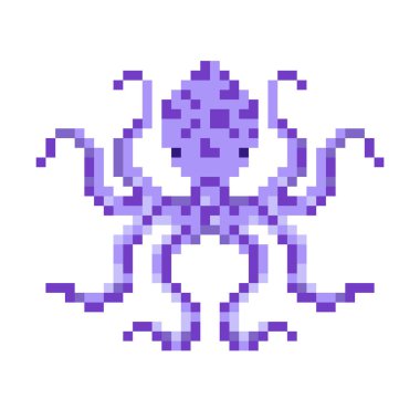 Piksel Sanat Octopus Deniz Yaratığı için 8 bit Oyun