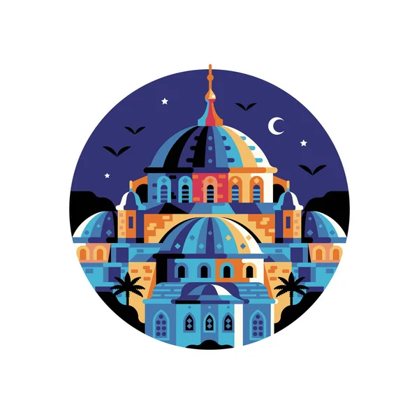 Istanbul Sultanahmet Μπλε τέμενος Κύκλος εικονίδιο — Διανυσματικό Αρχείο