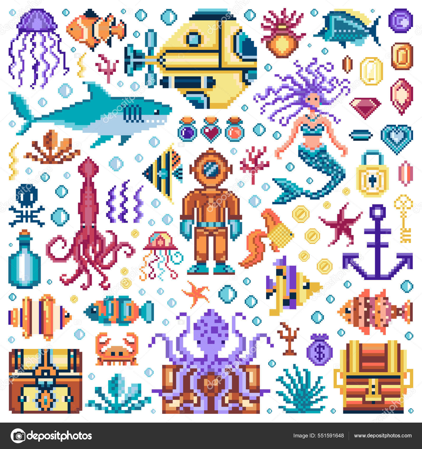 Free Underwater World 2D Game Objects 