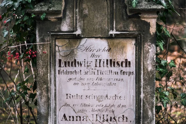 Gotický náhrobek na hřbitově svatého Marxe — Stock fotografie