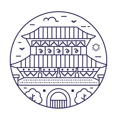 Seul kale duvarının Heunginjimun kapısından esinlenilmiş Asya saray hattı simgesi ya da amblemi. Güney Kore 'nin ünlü simgesi..