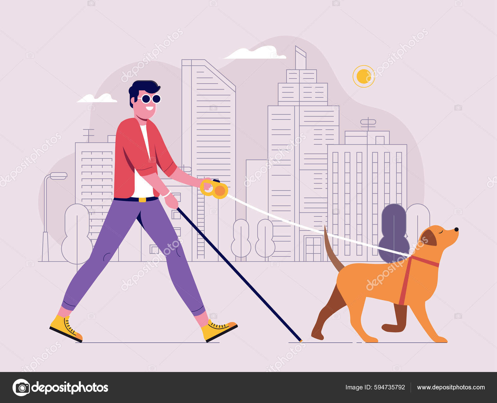 Dog leading blind best sale dog