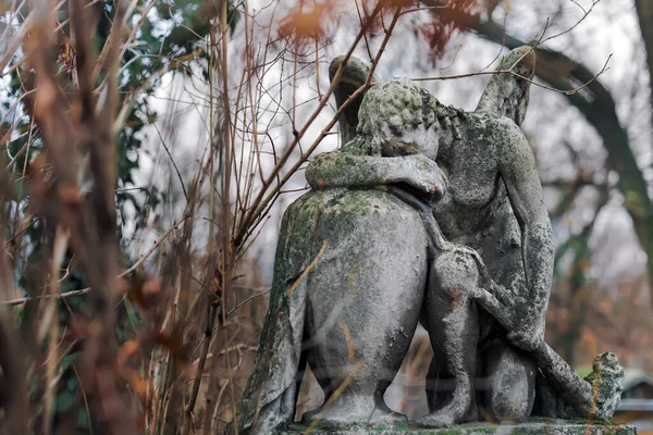 December 2017 Vienna Austria Statue Grieving Angel Ancient Saint Marx — Stockfoto