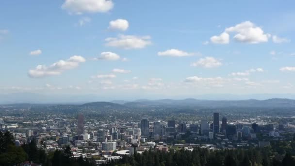 Día Soleado Timelapse Sobre Ciudad Portland Oregon — Vídeos de Stock