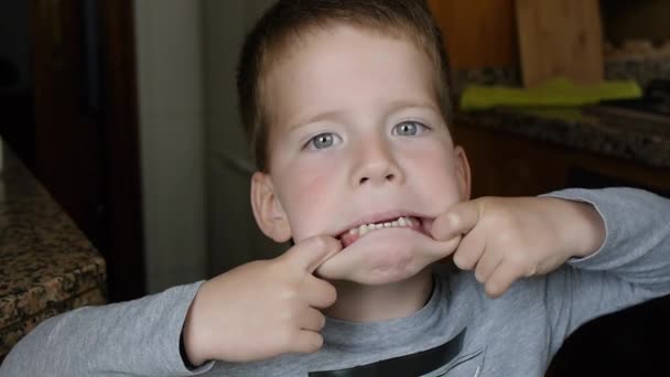 Enfant jouant à la maison — Video