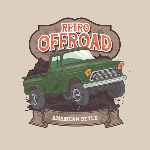 Κλασικό Φορτηγό Απομονωμένο Διανυσματικό Εικονογράφηση Καλό Για Vintage Αφίσα Tshirt — Διανυσματικό Αρχείο