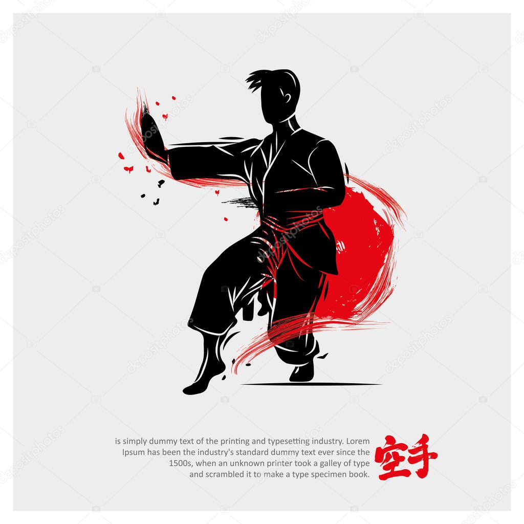 Martial arts silhouette logo vector image