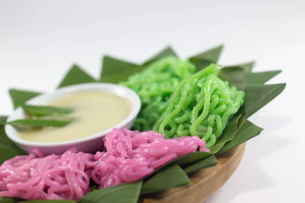 Snack Known Putu Mayang Made Flour Coconut Milk Selective Focus — Stock Photo, Image