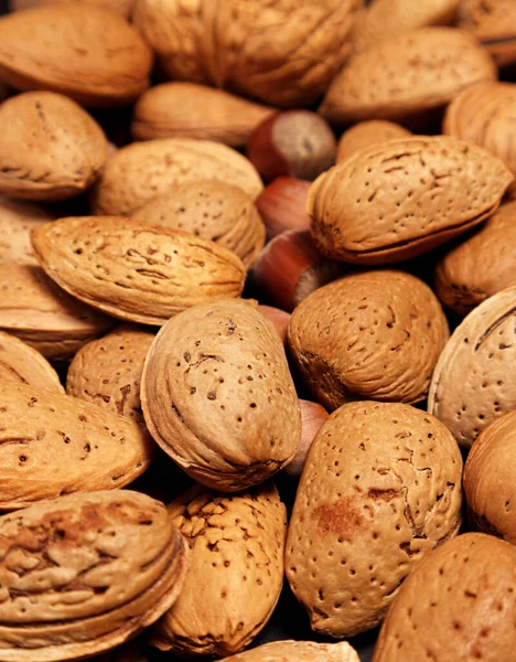 Almond Nuts Background Almond Shell Selective Focus — Photo