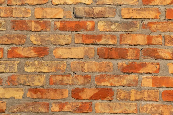 오래 된 붉은 벽돌 벽 배경 질감이 닫히다 — 스톡 사진
