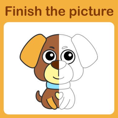 Noktayı birleştir ve resmi tamamla. Çocuklar için basit boyama. Çizim oyunu