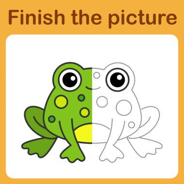 Noktayı birleştir ve resmi tamamla. Çocuklar için basit boyama. Çizim oyunu