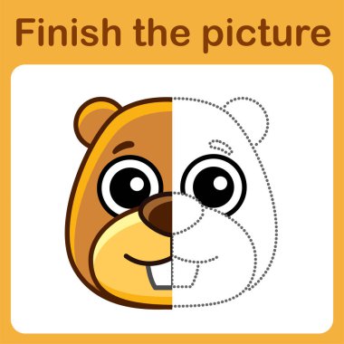 Noktayı birleştir ve resmi tamamla. Çocuklar için basit boyama. Çizim oyunu