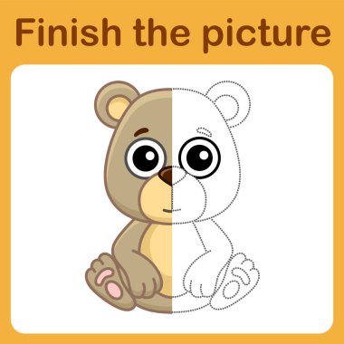 Noktayı birleştir ve resmi tamamla. Çocuklar için basit boyama. Çizim oyunu