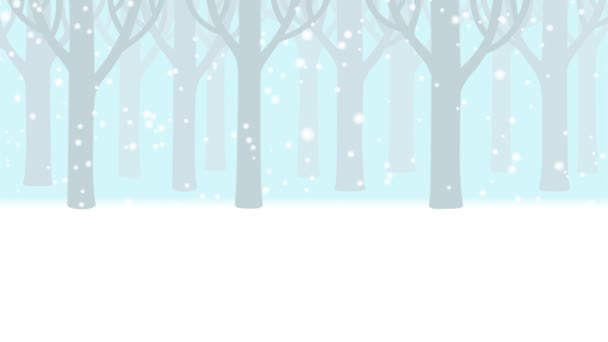 Sfondo Natalizio Neve Cade Nella Foresta Invernale Sfondo Natalizio Invernale — Video Stock