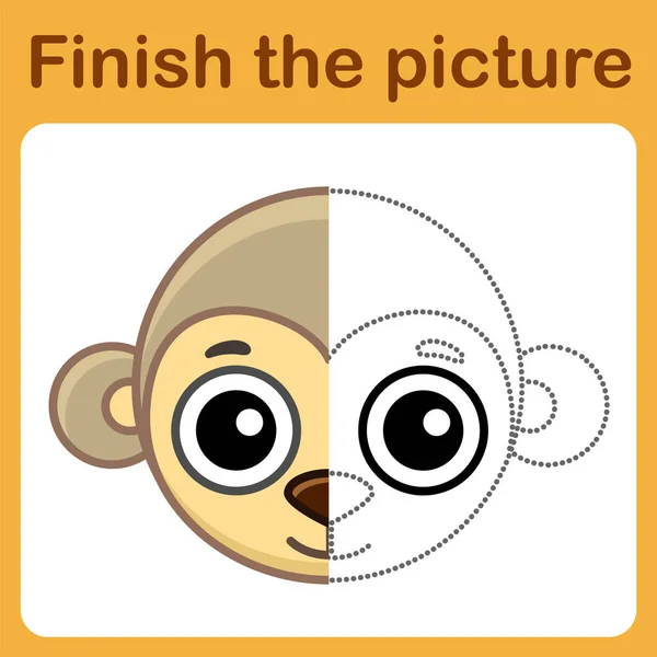 Complemente Macaco Com Quadro Simétrico Pinte Jogo Desenho Simples Para  imagem vetorial de natasha-tpr© 522060448