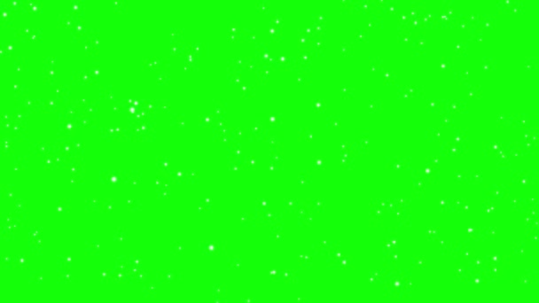 雪花缓缓降落在绿色荧幕上的4K动画 现实的雪落在铬的关键背景上 — 图库视频影像