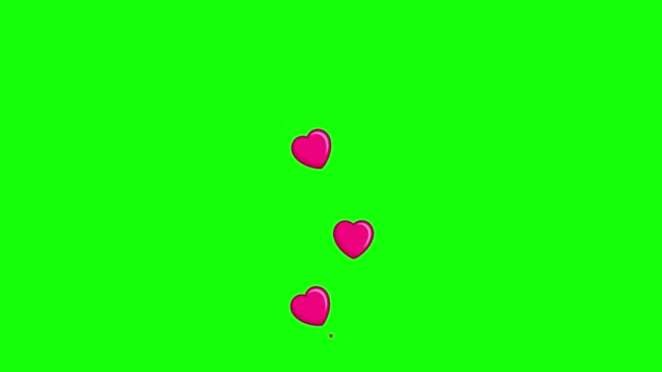 Valentine Day Social Media Comments Likes Animated Pink Heart Green — Stock Video