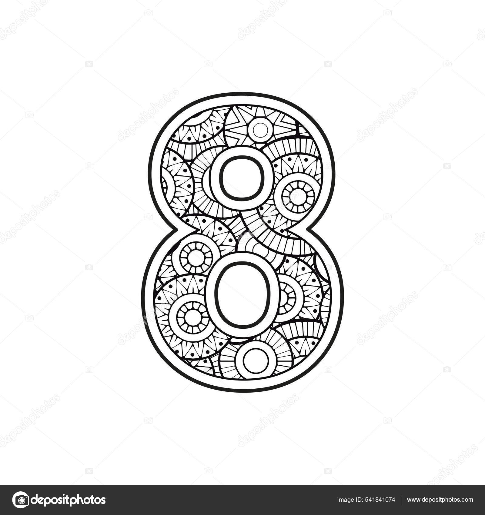 Mandala para Colorir com Números - Desenhos para Colorir para Adultos