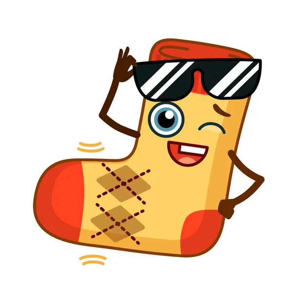 Vector Helle Und Lustige Emoji Socken Cartoon Stil — Stockvektor