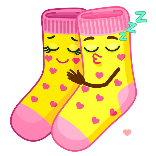Vektor Aufkleber Lustige Emojis Für Verliebte Socken Geschenk Zum Valentinstag — Stockvektor