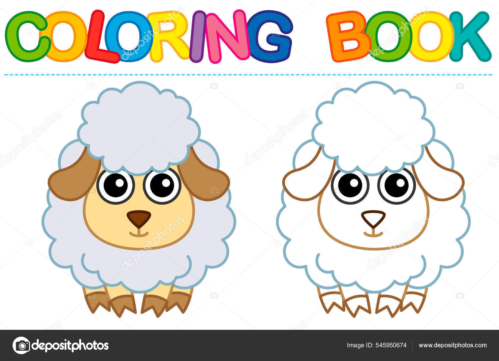 Desenho Para Colorir Engraçado Sorrindo Ovelhas Livro Colorir Para  Atividade imagem vetorial de natasha-tpr© 545950674